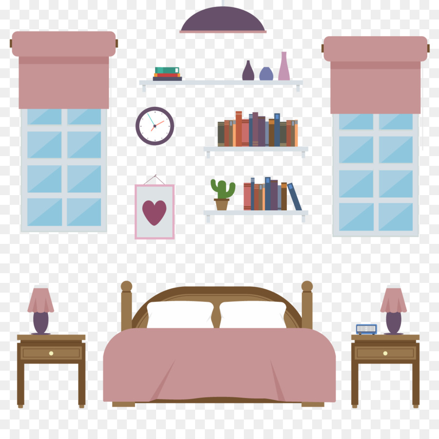 Schlafzimmer-Möbel-Illustration - Vektor Betten