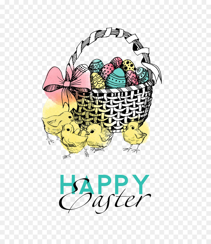 Coniglietto di pasqua, uovo di Pasqua clipart - Cartoon ragazza con le uova di Pasqua dell'immagine