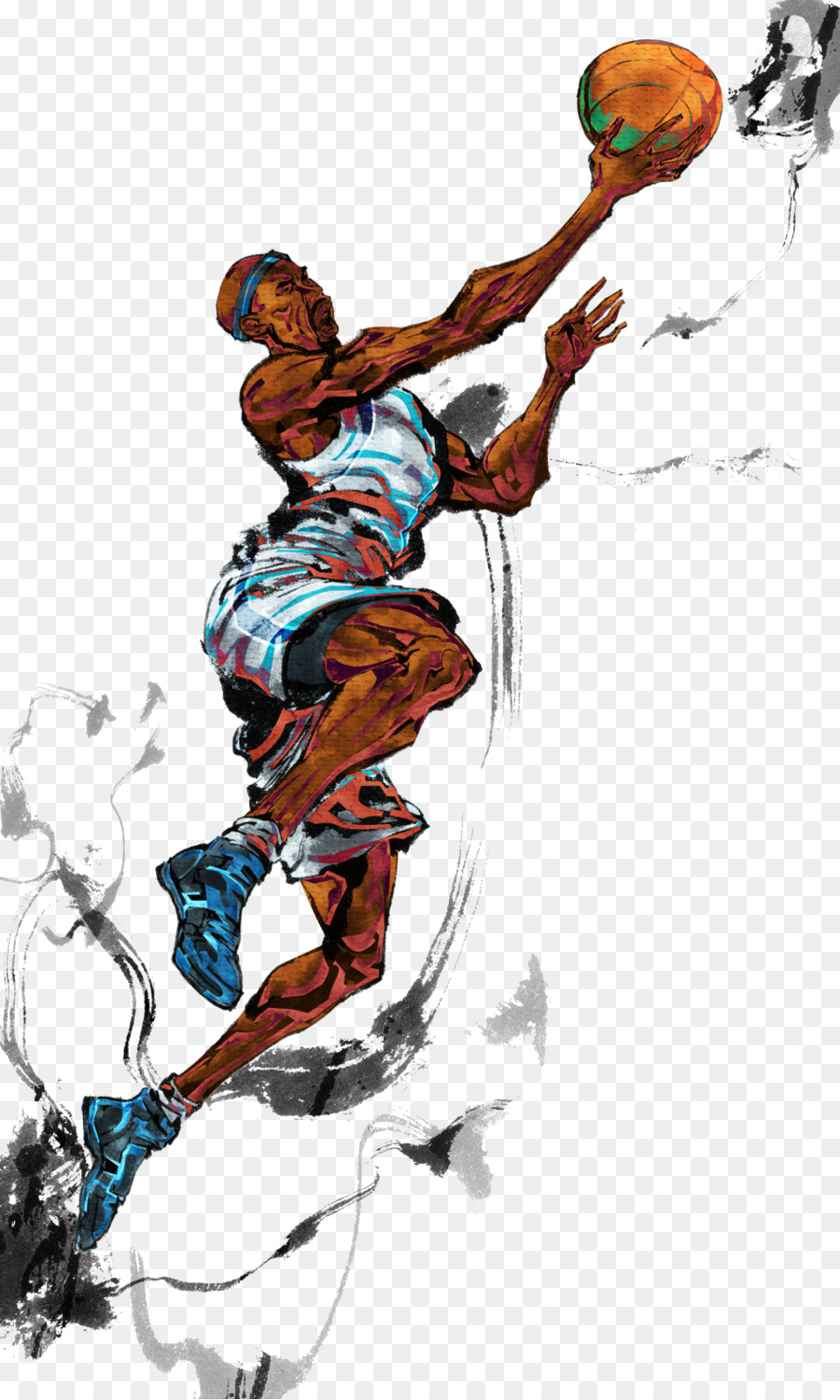 Giocatore di basket Layup Sport Illustrazione - Giocatore di basket
