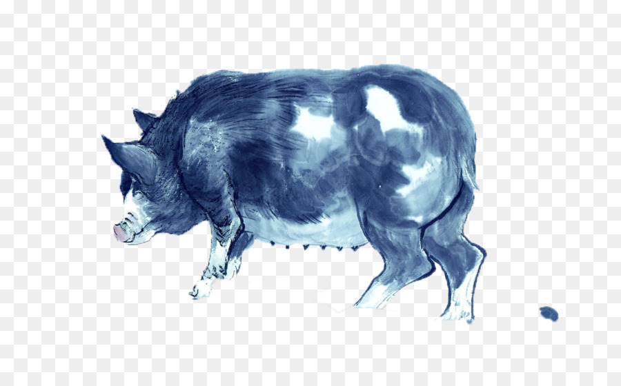 Hausschwein u53e4u756b chinesische Malerei Tinte wash Malerei - Ziehen Sie das Wildschwein