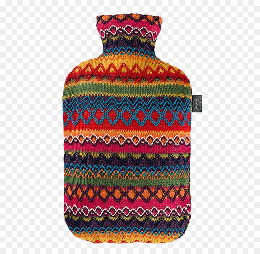 Hot Wasser Flasche, Farbe, Textil - Hand-gehäkelte Wärmflasche