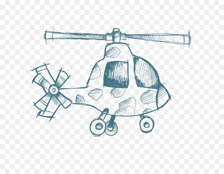 Hubschrauber Flugzeug - Von Hand bemalt Hubschrauber
