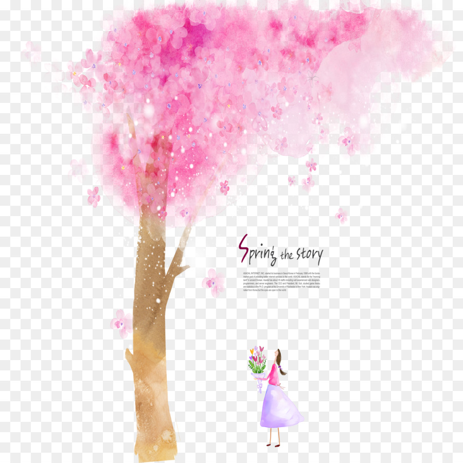 Bức tranh màu nước hoa anh Đào Hoạ - Giấc mơ vẽ tay cây anh đào miễn phí tài liệu