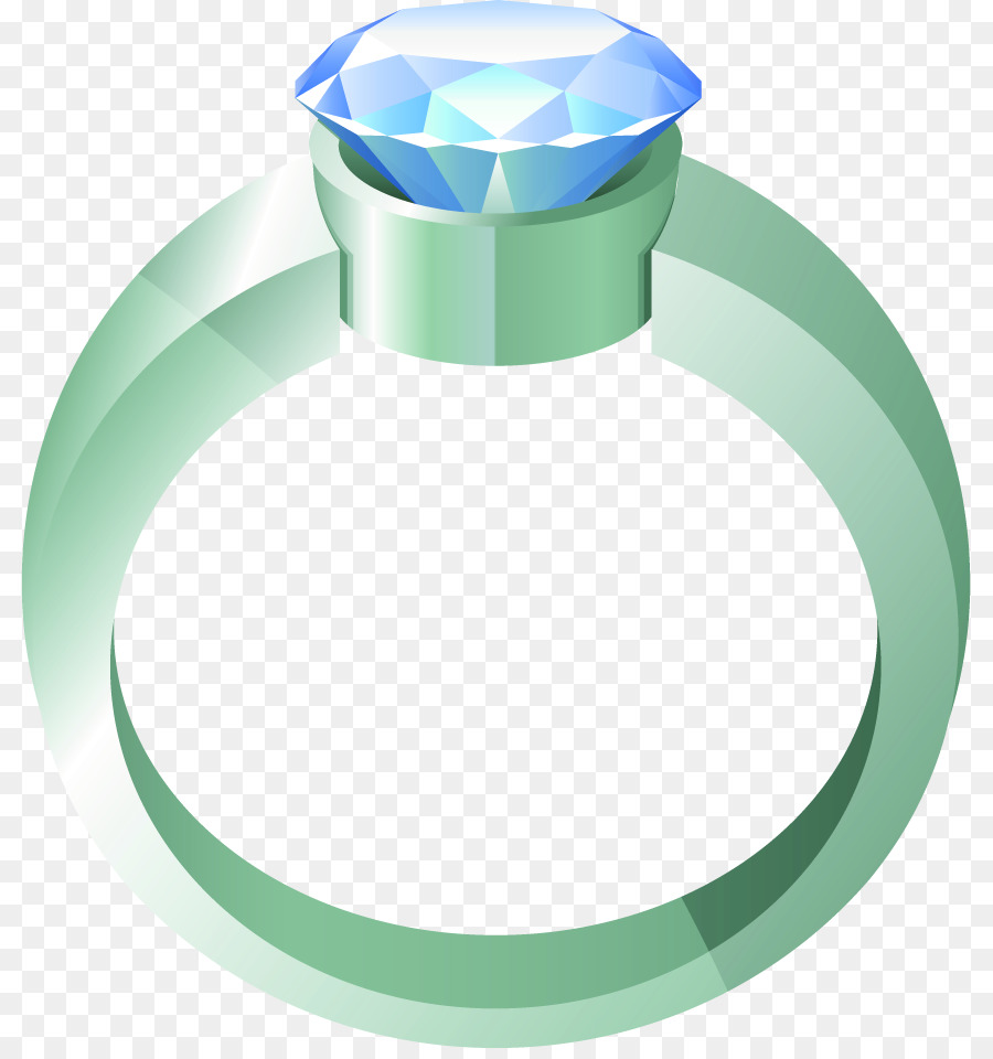 Ehering-Diamant-Ehe - Hand gemalter blauer Diamant.