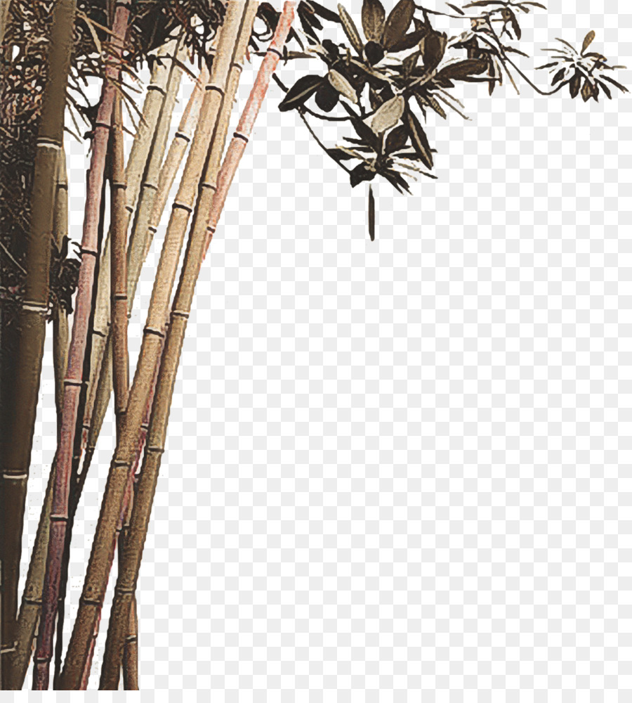 Bamboo Chinoiserie Inchiostro lavare pittura pittura Cinese Poster - bambù