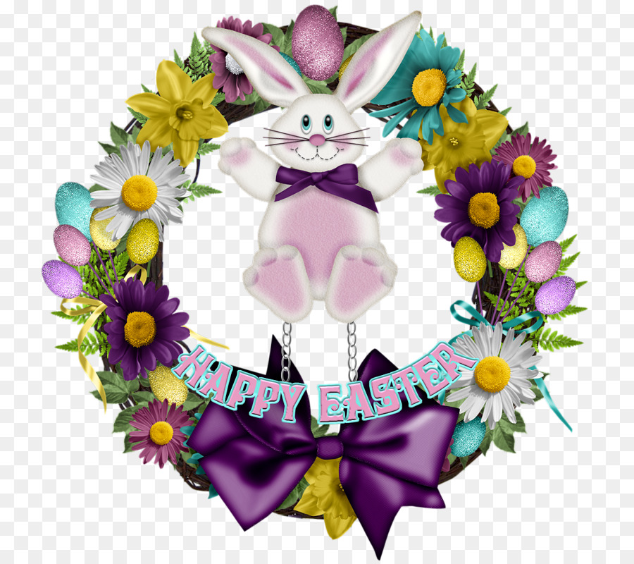 Easter Bunny Vòng hoa Clip nghệ thuật - Nhảy Bunny
