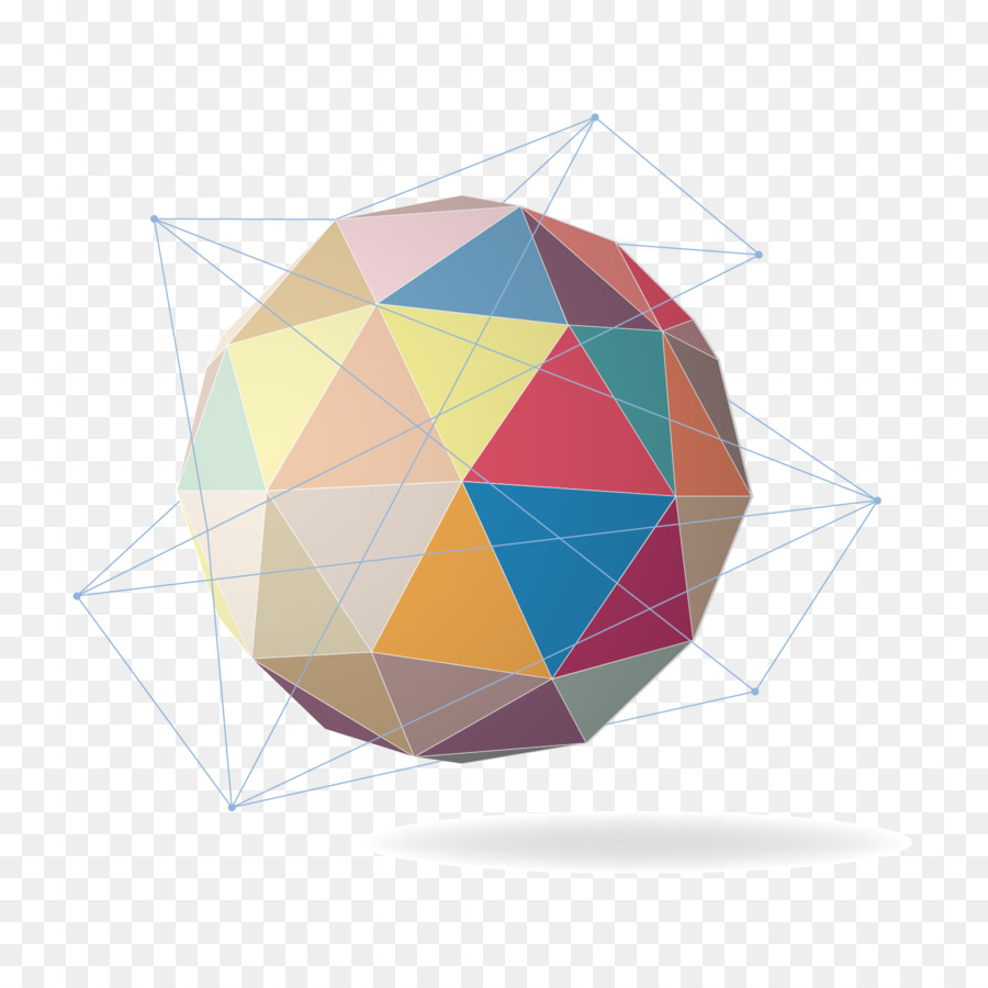 Dreieck Linie Kreis - Vektor, Farbe Dreiecke und Verbindungslinien