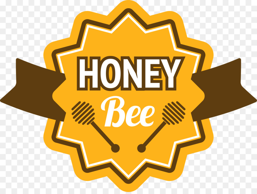 Honey bee Label-Logo - Goldene Honig-Wellenschliff-label
