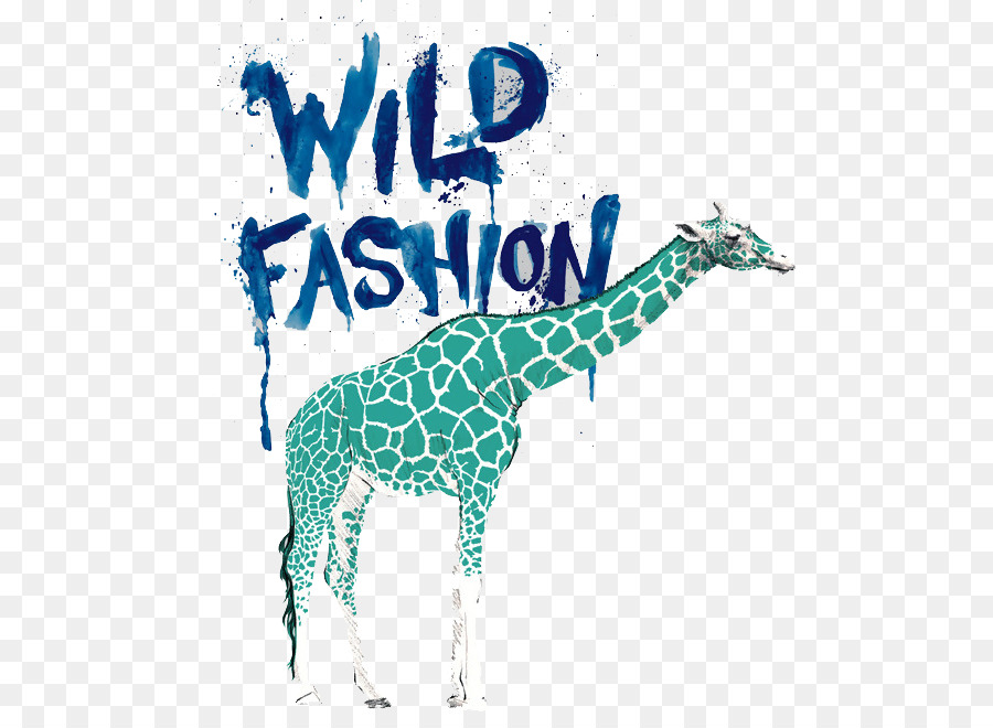 T-shirt Fashion Kleidung Anstecknadel Illustrator - Kreative Hintergründe Blaue giraffe