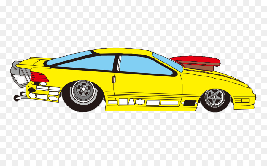 Sportwagen, Gelb - Cartoon gelb lackiert Sportwagen-Mode