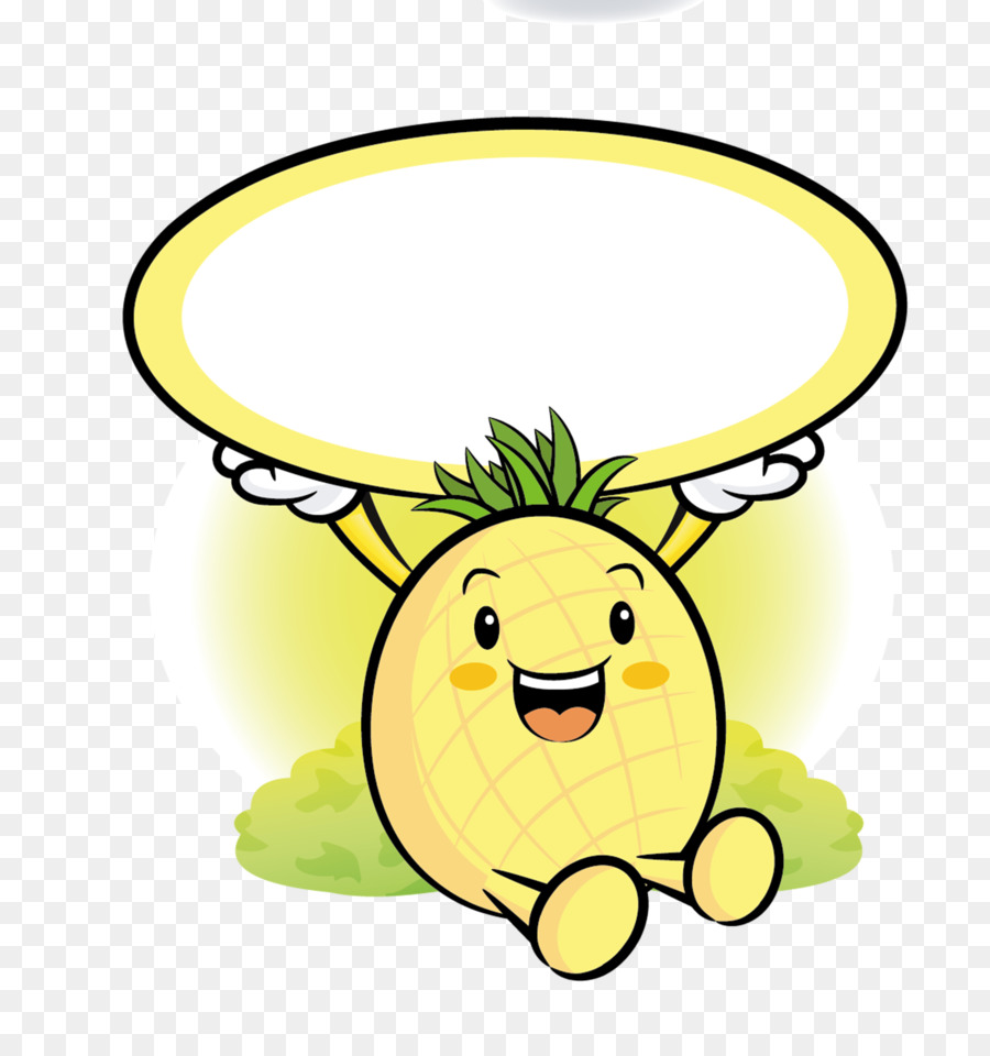 Ananas Frutto Mascotte Cartoon - Ananas materiale cartone animato libero di tirare