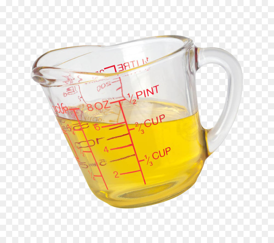 Una tazza di misurazione di olio da Cucina Misura di fotografia Stock - Una tazza di olio d'oliva