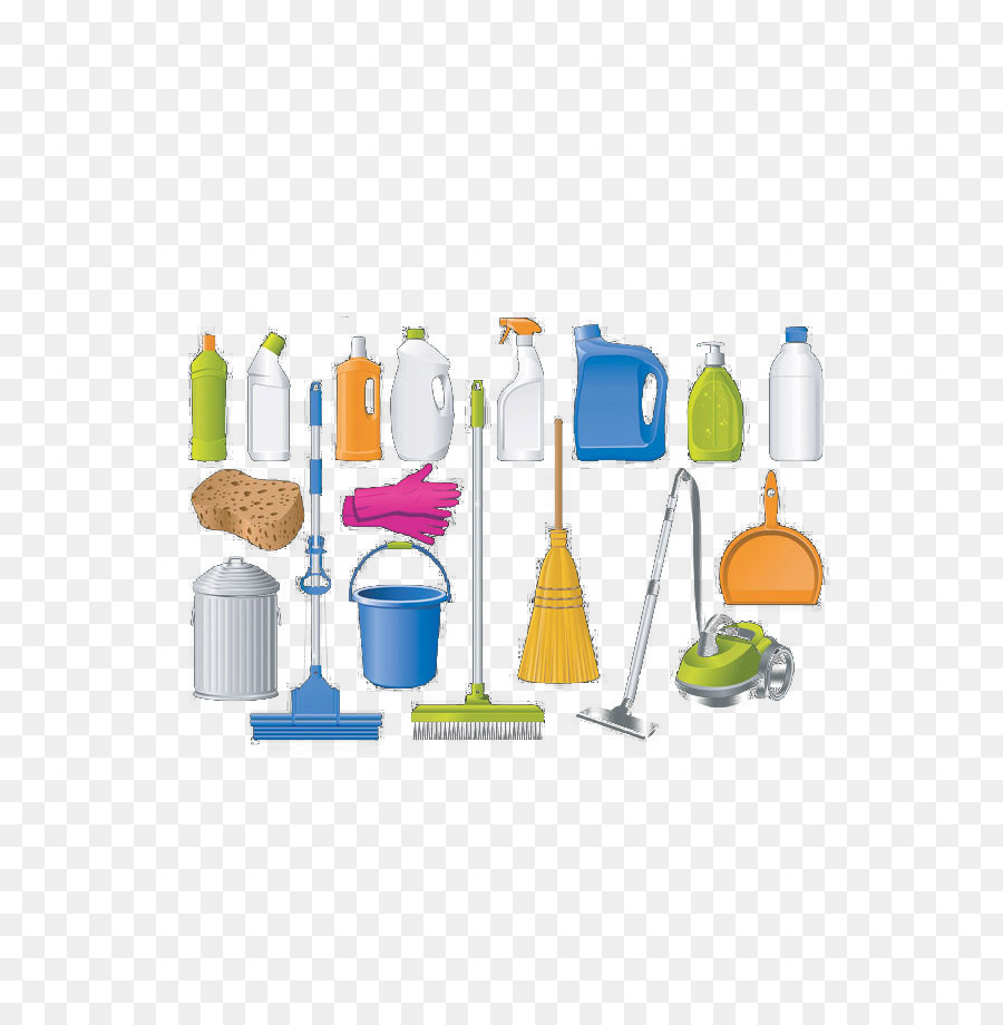 Pulizia Scopa - Colori semplici strumenti per la pulizia