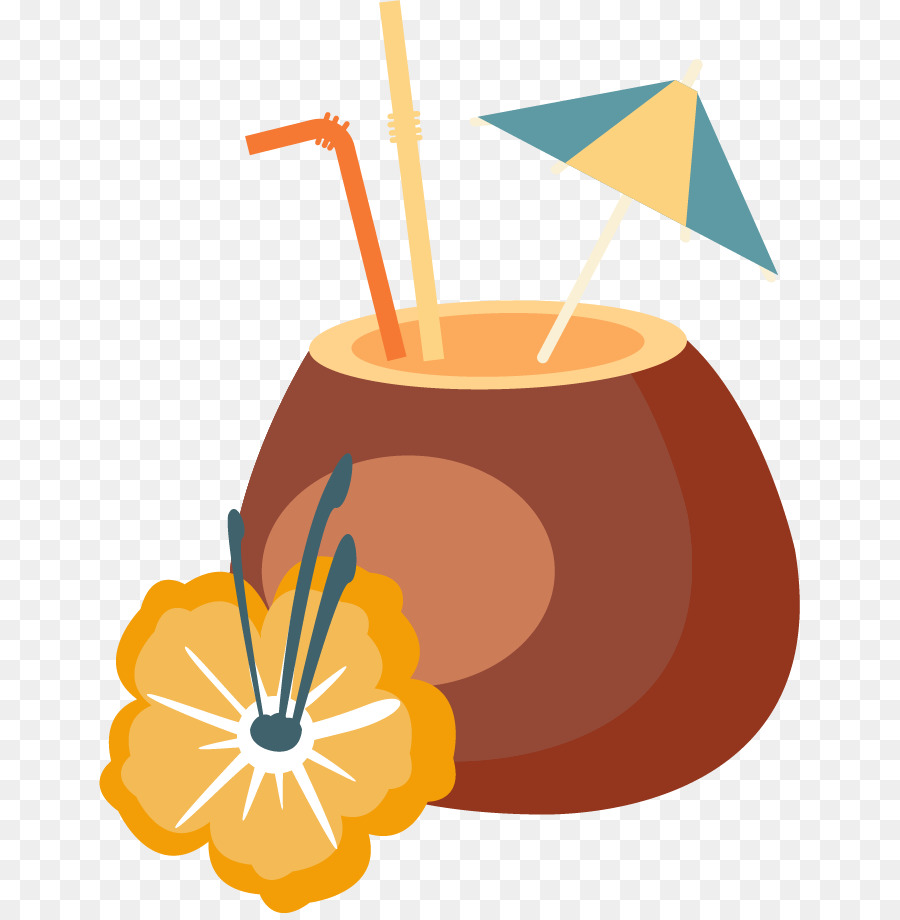 T-shirt-Coconut Clip-art - von hand bemalt, braune Kokosnuss