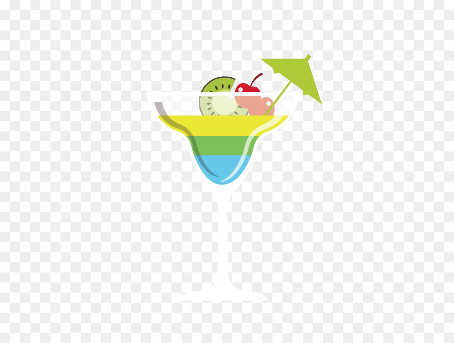 Cocktail-Champagner-Obst-Zeichnung - Cocktail
