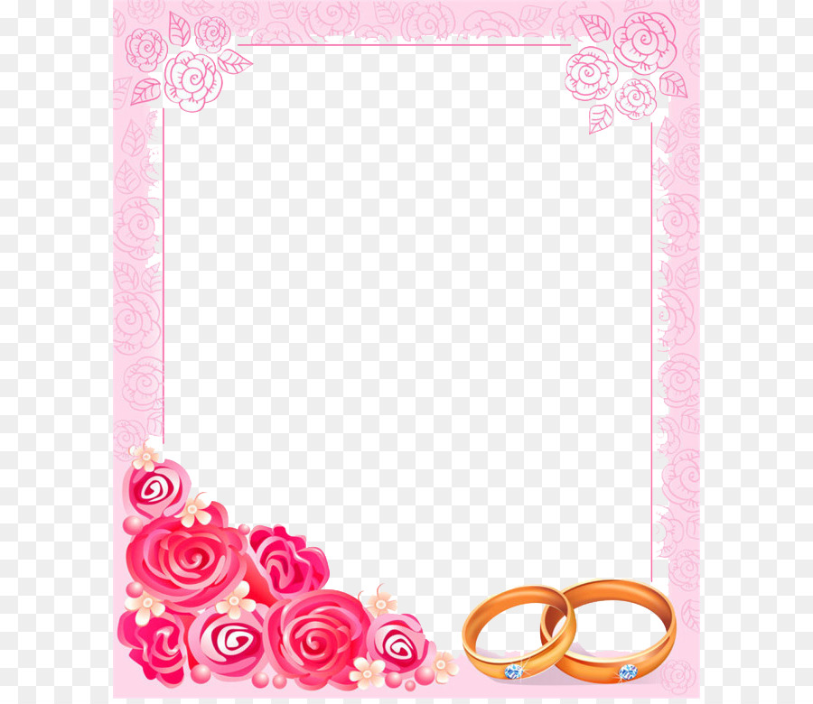 Invito a nozze cornice Clip art - Confine con rose rosa Immagine Stock