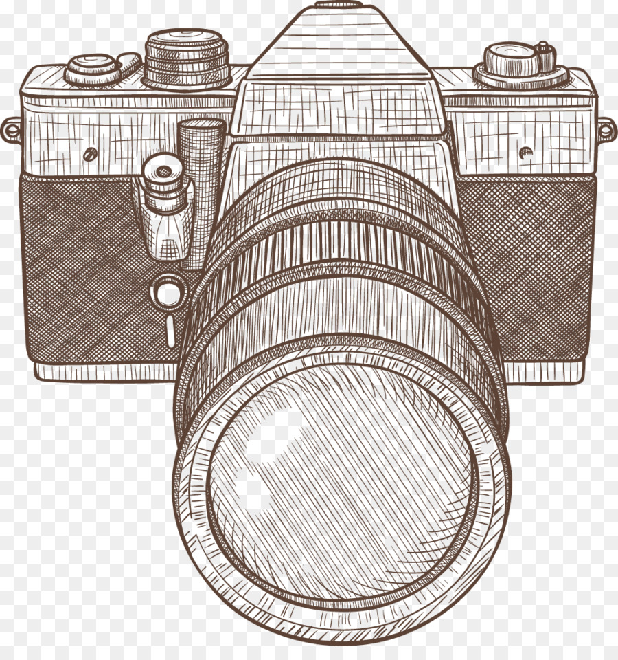 Zeichnung-Logo Fotografie - Vintage-Kamera-Vektor
