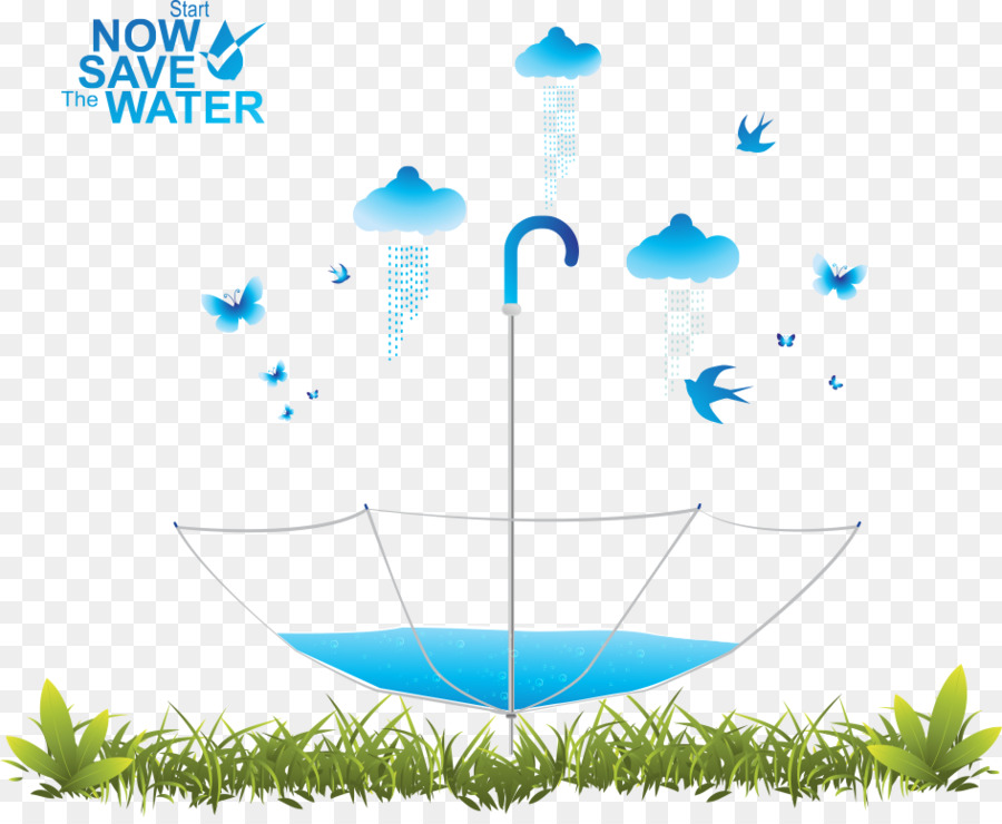 Wasser Ressourcen Umwelt-Schutz-clipart - Vektor Regenschirm und Wolken