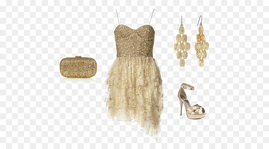 Abito da Cocktail Abbigliamento Moda abbigliamento Formale - Oro con lustrini abito sling