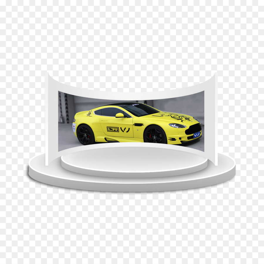 Settore Automotive, design computer grafica 3D Poster - Auto bianca con poster