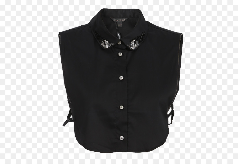 Collare Chemise Camicia Camicetta - classico della moda in bianco e nero perline false camicia colletto