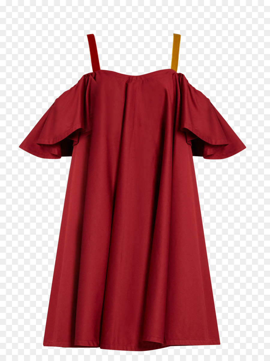 Kleid Ärmel, Halsausschnitt Top-Maroon - Festliches rotes Kleid