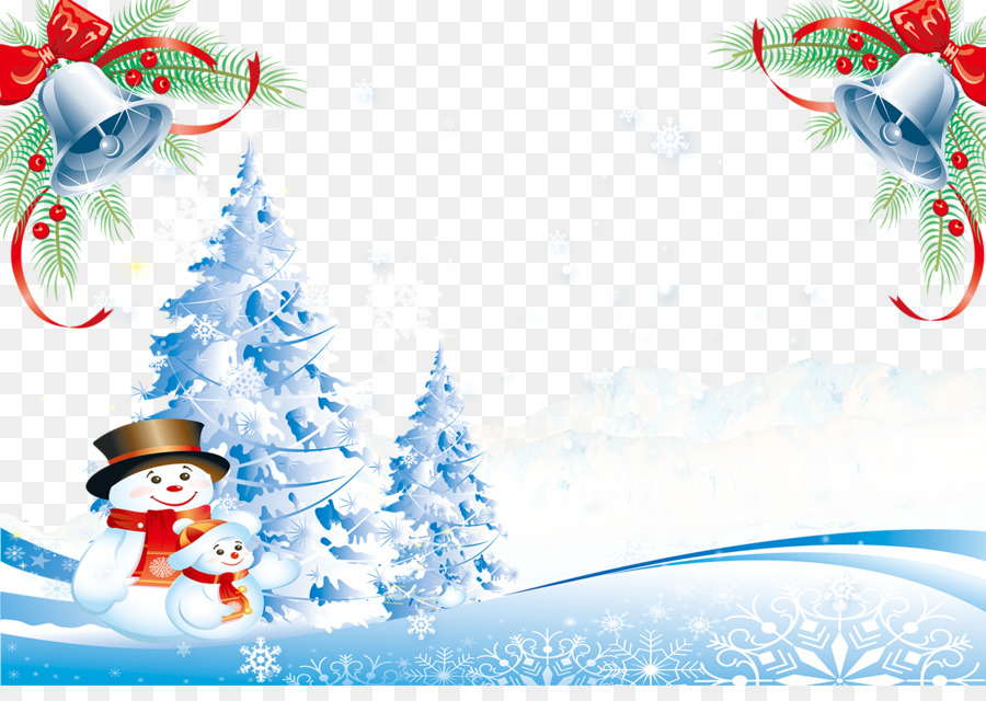 Di Natale Babbo Natale - Bell albero, pupazzo di neve