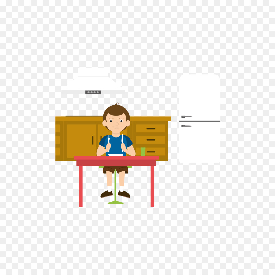 Tabella file di Computer - Il ragazzo seduto al tavolo