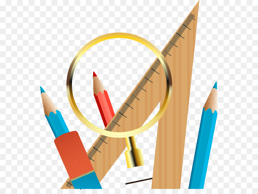 Bleistift Lupe clipart - Handgemalte Muster, Bleistift, Lineal, Lupe
