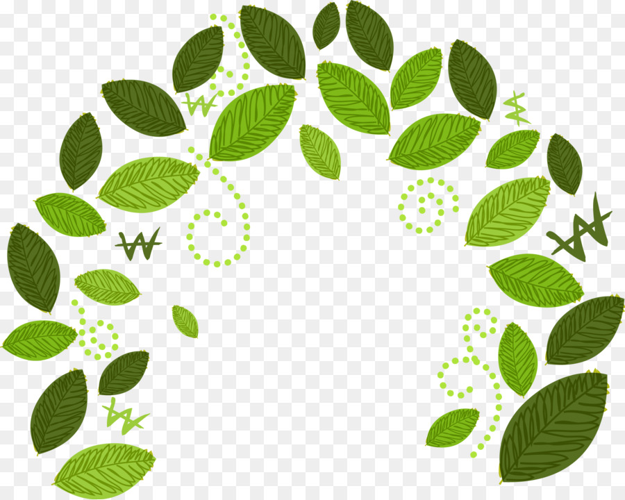 grün illustration - Frühling Blätter exquisite ring
