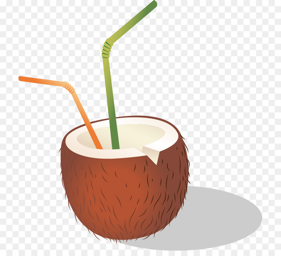 Kokosnuss-Wasser-Zeichnung - Handbemalte Kokos-Stroh-Muster