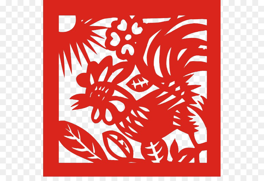 Chinesische Sternzeichen chinesische Papierschnitt Neuen Jahr Schwein - Papier-Schnitt-Huhn