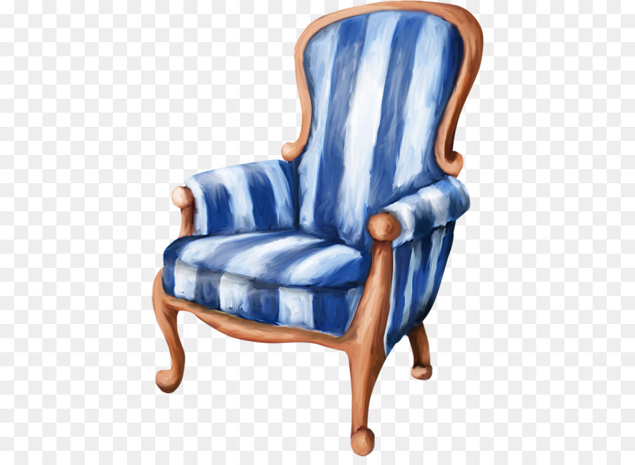 Sedia Blu Mobili Bianco - Dipinto a mano blu e bianco a strisce sedia