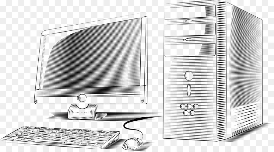 Desktop-computer Personal-computer Weiß - Hand gezeichnet Vektor-host-computer