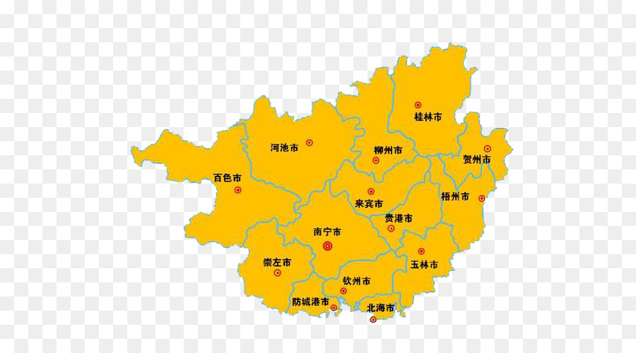 Yizhou Distretto, Hechi Liuzhou Yulin Nanning Guigang - mappa di guangxi