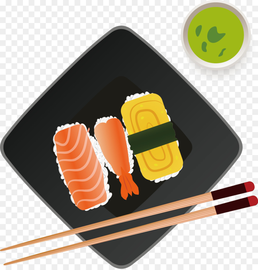 Sushi Fast food Alaska pollock Vegetale - Cartone animato di pollo gourmet