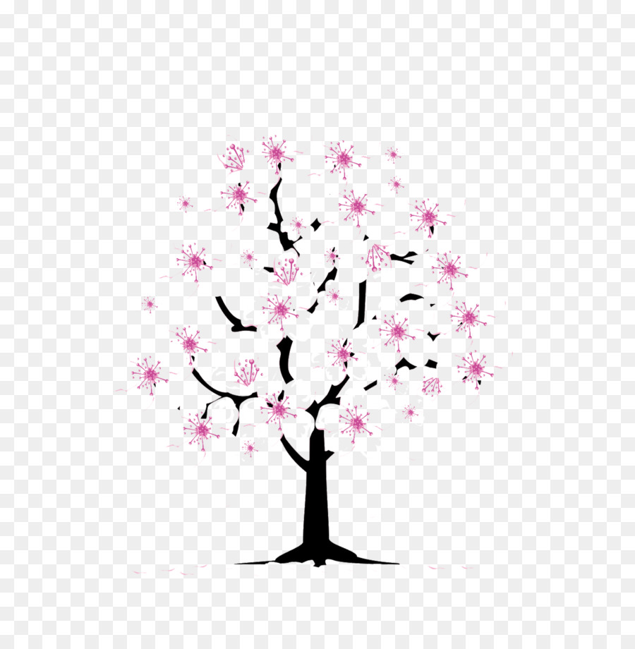 Cherry Blossom Tree Clip Art - Karikatur von hand bemalt Kirschbäume Schnalle material
