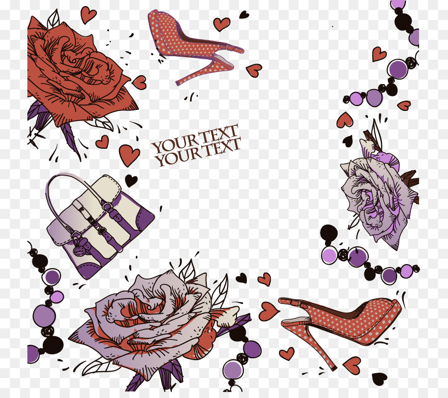 Scarpe col tacco Alto calzature illustrazione di Moda - Colorata a mano fiori tacchi lettera