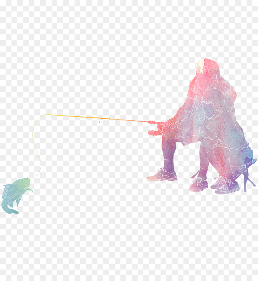 silhouette - Padre e figlio a pescare silhouette