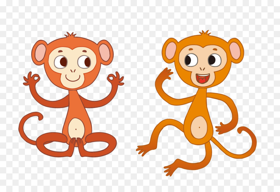 Cartoon Poster, Illustrazione - vettore di scimmia