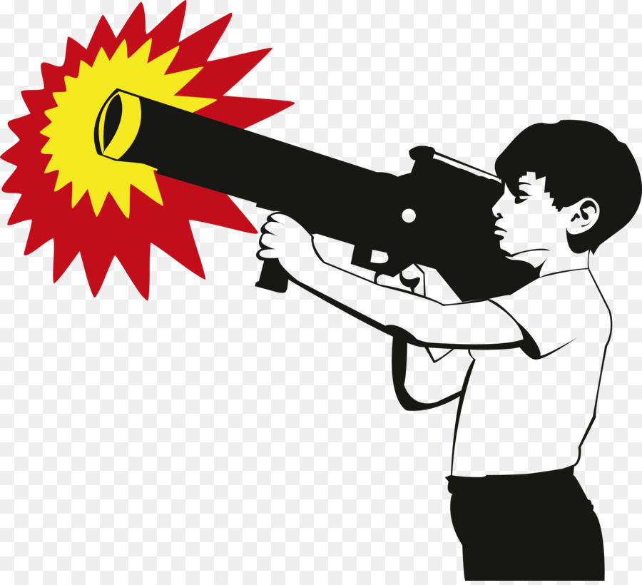 Pop-art-Stencil-graffiti clipart - Vektor-Kind hält eine Pistole