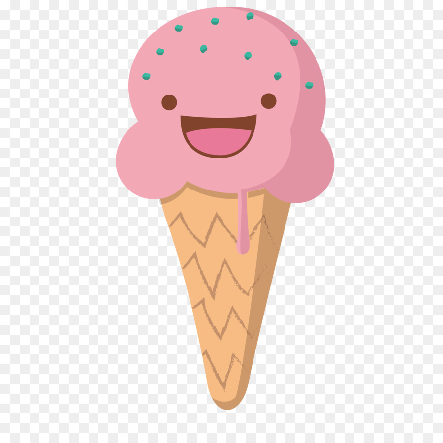 Cono gelato, Ice pop Biscotto roll - Sorridente gelato