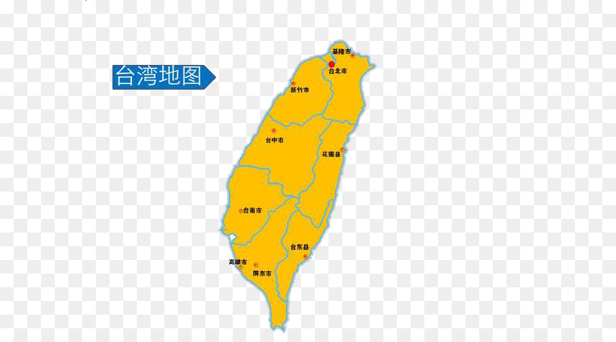 Taipei Penghu Kinmen Anzeigen - Gelbe Taiwan Karte