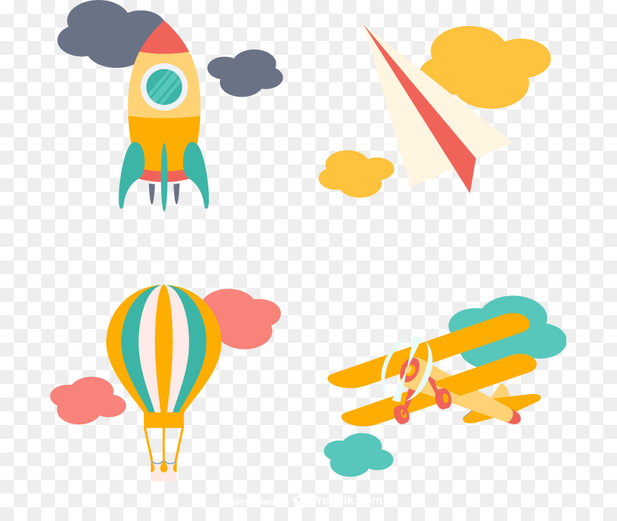 Flugzeug Ballon Cartoon Clip art - Rocket-flight-element-Vektor