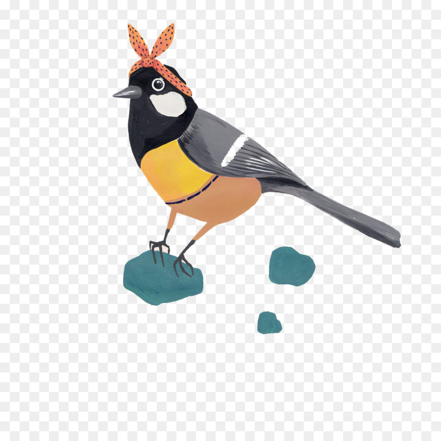 Aquarell Malerei Zeichnung Illustration - Vogel trägt einen Bogen