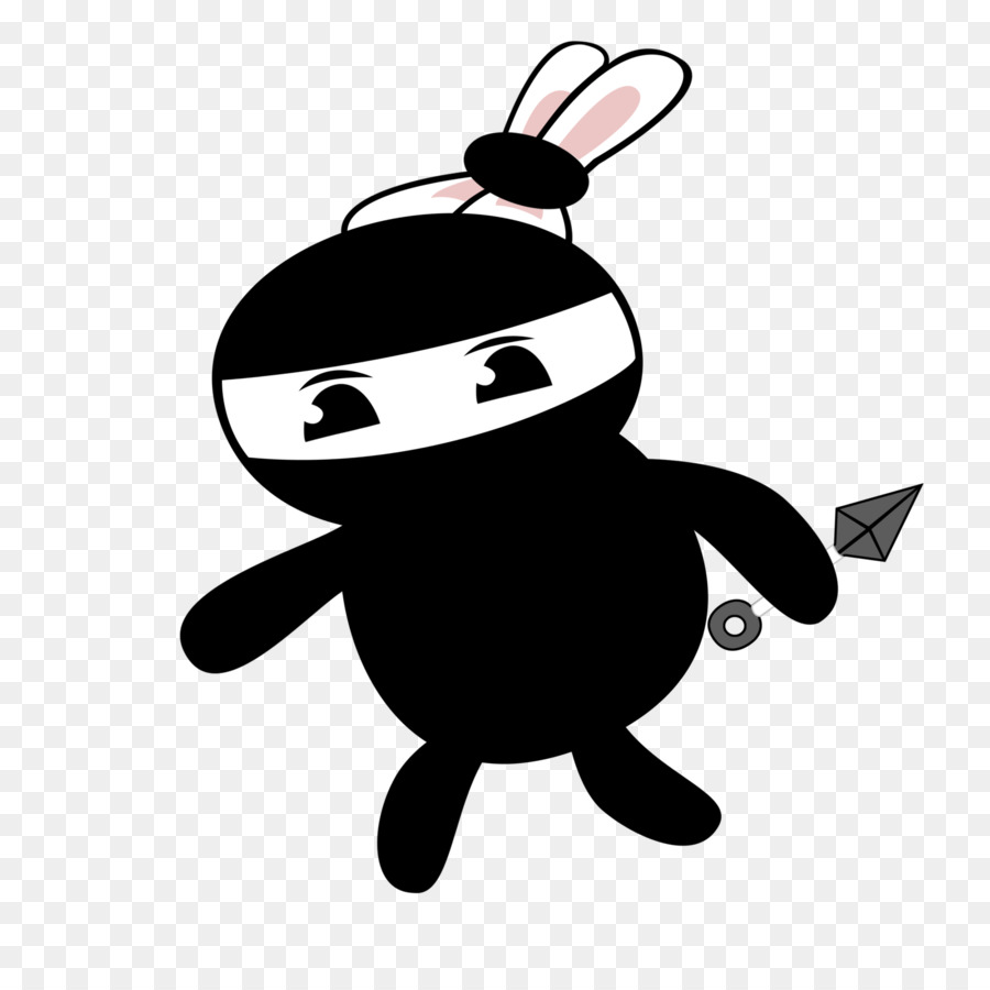Coniglio Ninja Clip art - Cartoon coniglio coniglio dipinto a mano di coniglio,Ninja nero