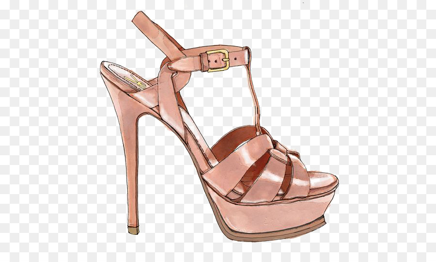 Schuh-Mode-illustration Zeichnung hochhackige Schuhe - Handbemalte heels