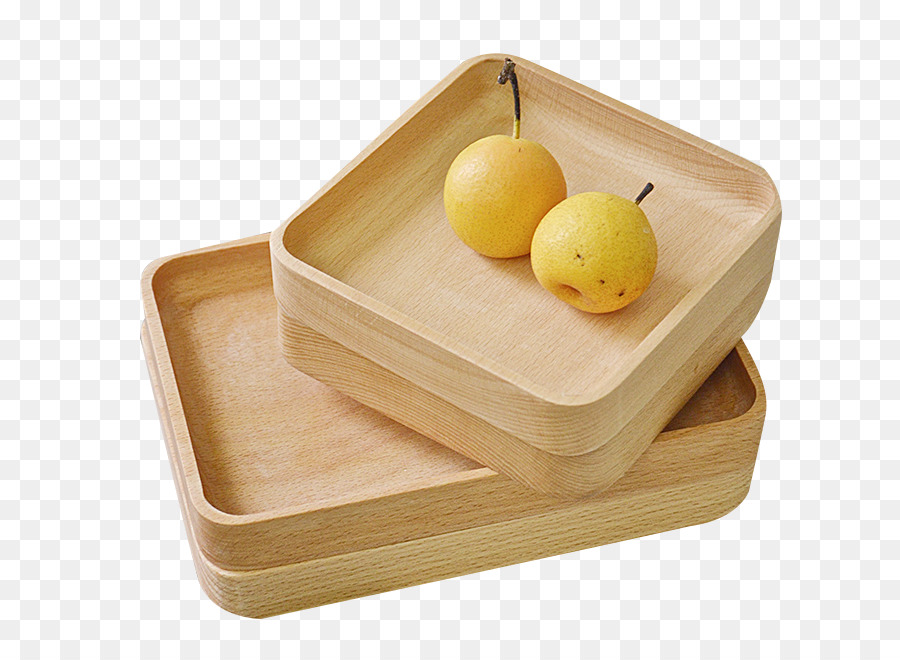 Tablett Holz Teller - Obst-Schale aus Holz Teller