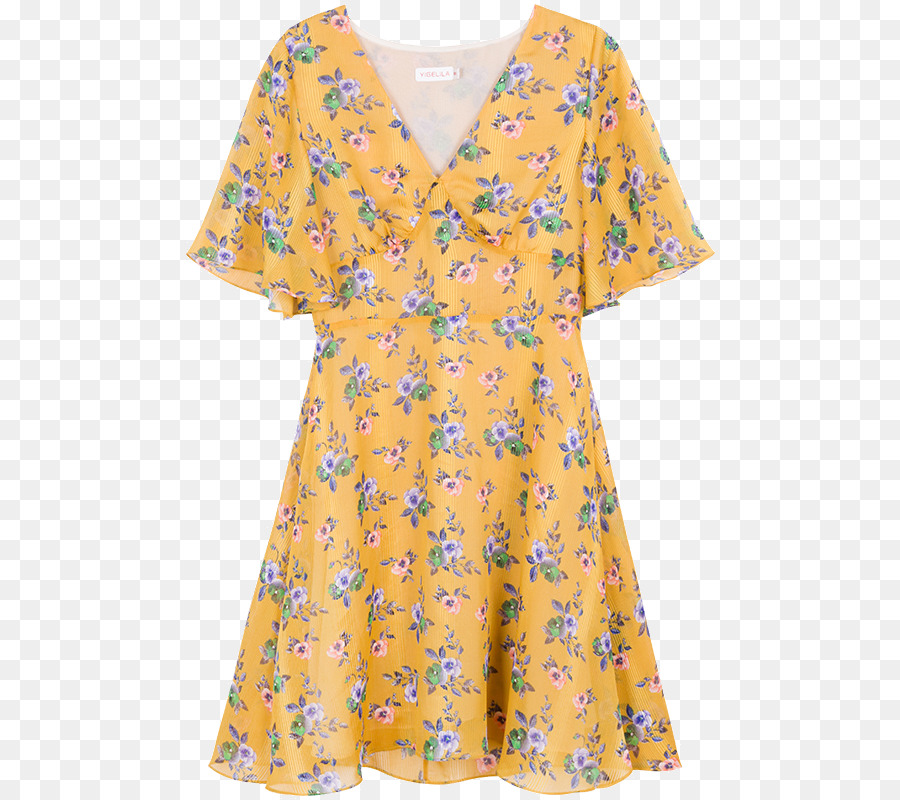 gelbes Kleid - Gelb v-Ausschnitt Kleid