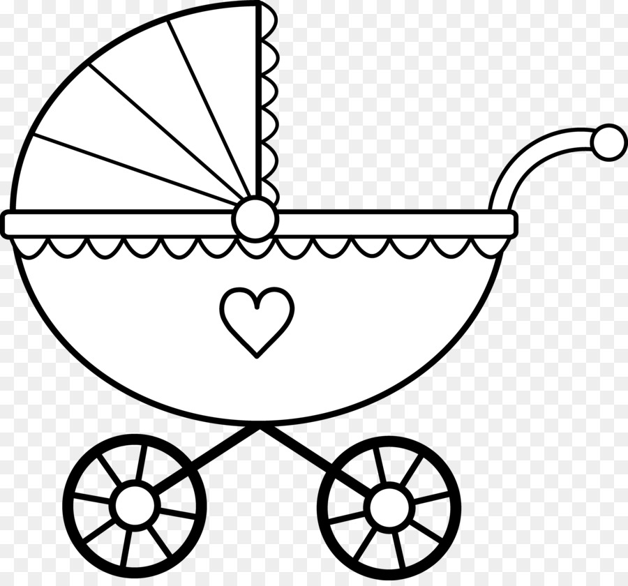 baby carriage clipart black and white